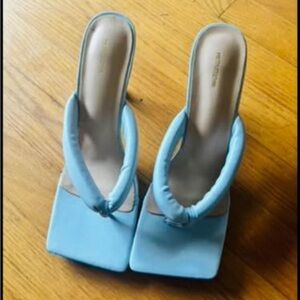 PrettyLittleThing Blue Heeled Sandals